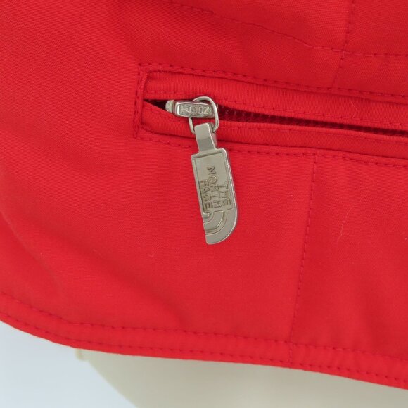 VTG The North Face Women 14 Large Solid Red Snap Front Vest Zip Pockets NEW Tags - Picture 4 of 15
